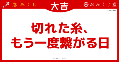 切れた糸、
もう一度繋がる日