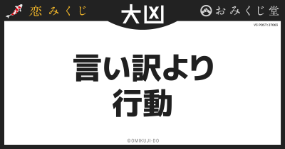言い訳より
行動