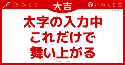 太字の入力中
これだけで
舞い上がる
